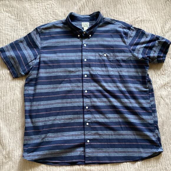 LLBean Men’s Short Sleeve Shirts XXLT Traditional Fit, Lot Of 2, Outdoor Preppy - Picture 2 of 9